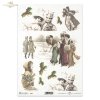 Retro, Vintage, Mode, Kleid, Kittel, Zylinder, Winter, Frau, Mann, Weihnachten, Winterspaziergang